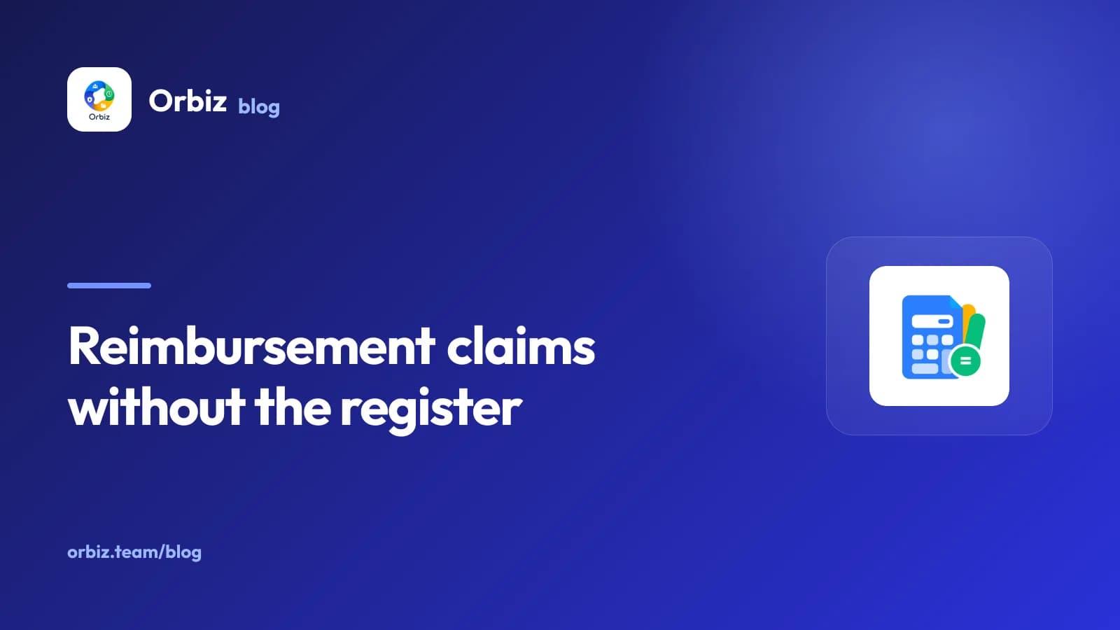 The words Reimbursement claims without the register beside the Ledgr payroll icon, on a deep blue background.
