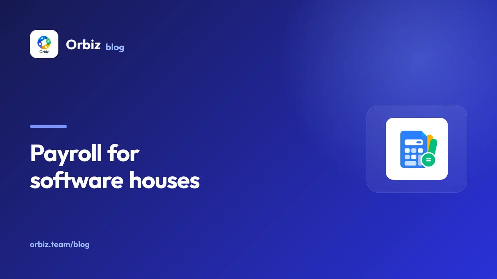 The words Payroll for software houses beside the Ledgr payroll icon, on a deep blue background.