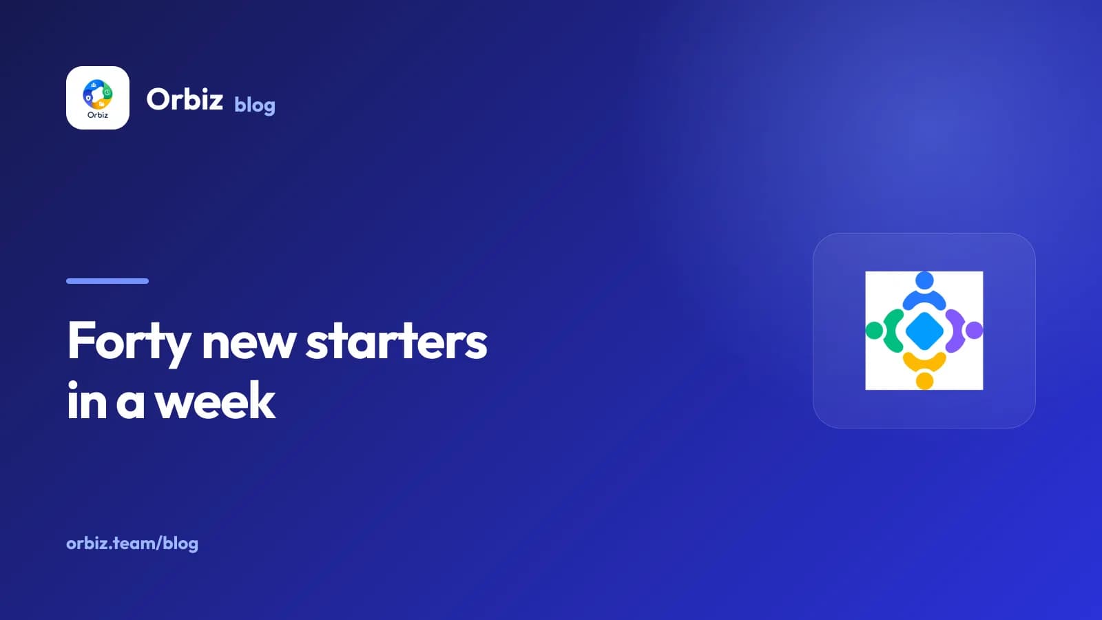The HRMS mark beside the words "Forty new starters in a week".