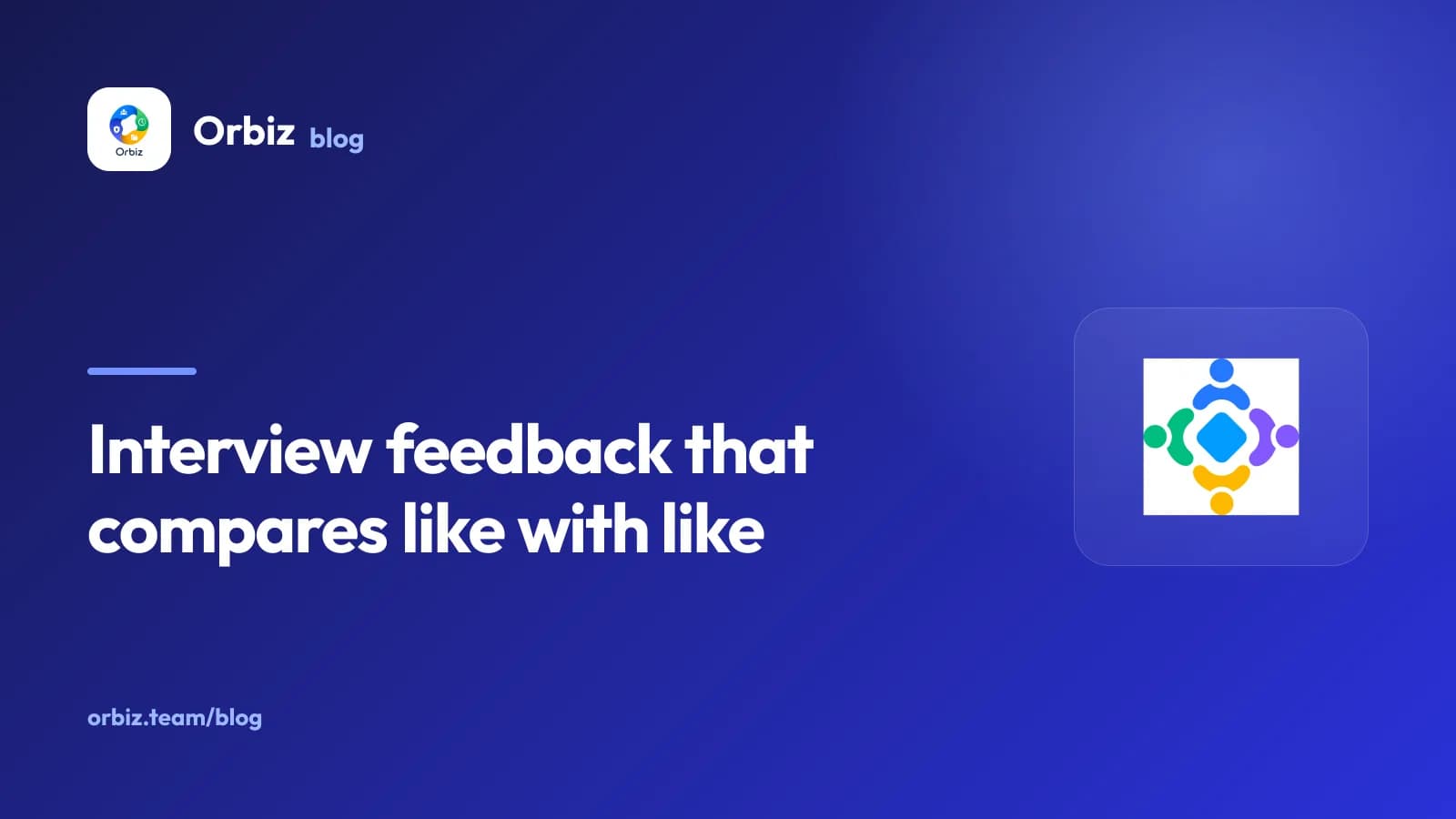 The HRMS mark beside the words "Interview feedback that compares like with like".